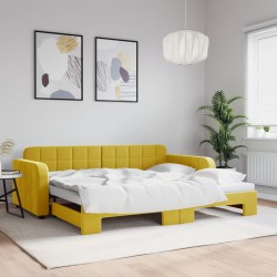 vidaXL Sofá cama nido terciopelo amarillo 90x200 cm