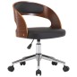 vidaXL Silla de comedor giratoria madera curvada cuero sintético negro vidaXL Silla de comedor giratoria madera curvada cuero sintético negro