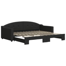 vidaXL Sofá cama nido tela negro 90x200 cm