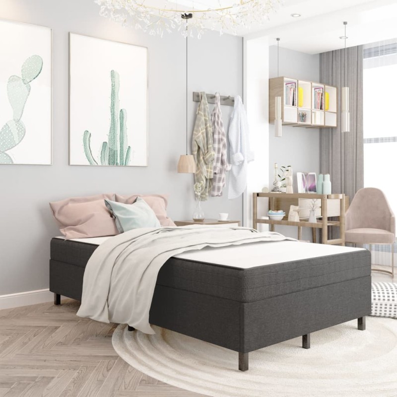 vidaXL Estructura de cama Box Spring tela gris 120x200 cm vidaXL Estructura de cama Box Spring tela gris 120x200 cm