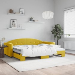 vidaXL Sofá cama nido terciopelo amarillo 90x200 cm