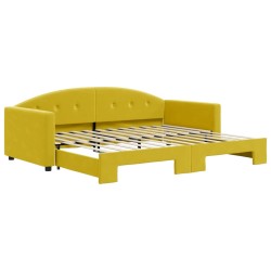 vidaXL Sofá cama nido terciopelo amarillo 90x200 cm
