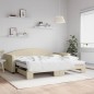 vidaXL Sofá cama nido con colchón tela crema 100x200 cm vidaXL Sofá cama nido con colchón tela crema 100x200 cm