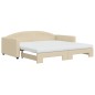 vidaXL Sofá cama nido con colchón tela crema 100x200 cm vidaXL Sofá cama nido con colchón tela crema 100x200 cm