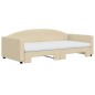 vidaXL Sofá cama nido con colchón tela crema 100x200 cm vidaXL Sofá cama nido con colchón tela crema 100x200 cm