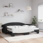 vidaXL Sofá cama nido con colchón tela negro 90x200 cm