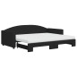 vidaXL Sofá cama nido con colchón tela negro 90x200 cm