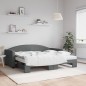 vidaXL Sofá cama nido con colchón tela gris oscuro 90x190 cm vidaXL Sofá cama nido con colchón tela gris oscuro 90x190 cm