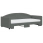 vidaXL Sofá cama nido con colchón tela gris oscuro 90x190 cm vidaXL Sofá cama nido con colchón tela gris oscuro 90x190 cm