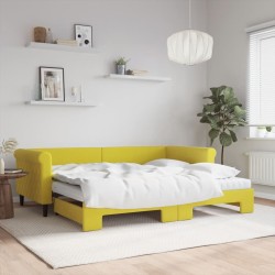 vidaXL Sofá cama nido con colchón terciopelo amarillo 90x200 cm
