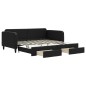 vidaXL Sofá cama nido con cajones tela negro 100x200 cm vidaXL Sofá cama nido con cajones tela negro 100x200 cm