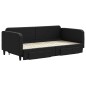 vidaXL Sofá cama nido con cajones tela negro 100x200 cm vidaXL Sofá cama nido con cajones tela negro 100x200 cm
