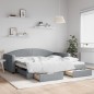 vidaXL Sofá cama nido con cajones tela gris claro 100x200 cm vidaXL Sofá cama nido con cajones tela gris claro 100x200 cm