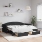vidaXL Sofá cama nido con cajones tela negro 90x190 cm vidaXL Sofá cama nido con cajones tela negro 90x190 cm