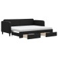 vidaXL Sofá cama nido con cajones tela negro 80x200 cm vidaXL Sofá cama nido con cajones tela negro 80x200 cm