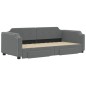 vidaXL Sofá cama nido con cajones tela gris oscuro 90x190 cm vidaXL Sofá cama nido con cajones tela gris oscuro 90x190 cm