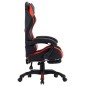vidaXL Silla gaming con reposapiés cuero sintético rojo y negro vidaXL Silla gaming con reposapiés cuero sintético rojo y negro