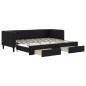 vidaXL Sofá cama nido con cajones tela negro 80x200 cm vidaXL Sofá cama nido con cajones tela negro 80x200 cm