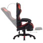 vidaXL Silla gaming con reposapiés cuero sintético rojo y negro vidaXL Silla gaming con reposapiés cuero sintético rojo y negro