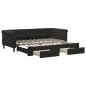 vidaXL Sofá cama nido con cajones terciopelo negro 90x200 cm