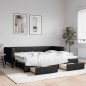 vidaXL Sofá cama nido con cajones tela negro 90x190 cm