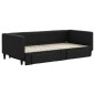 vidaXL Sofá cama nido con cajones tela negro 90x190 cm
