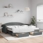 vidaXL Sofá cama nido con cajones tela gris oscuro 100x200 cm vidaXL Sofá cama nido con cajones tela gris oscuro 100x200 cm