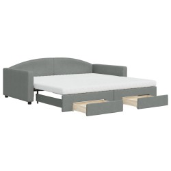 vidaXL Sofá cama nido con cajones tela gris oscuro 100x200 cm