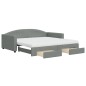 vidaXL Sofá cama nido con cajones tela gris oscuro 100x200 cm vidaXL Sofá cama nido con cajones tela gris oscuro 100x200 cm