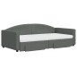 vidaXL Sofá cama nido con cajones tela gris oscuro 100x200 cm vidaXL Sofá cama nido con cajones tela gris oscuro 100x200 cm