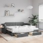 vidaXL Sofá cama nido con cajones tela gris oscuro 100x200 cm