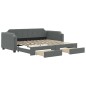 vidaXL Sofá cama nido con cajones tela gris oscuro 100x200 cm