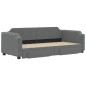 vidaXL Sofá cama nido con cajones tela gris oscuro 100x200 cm