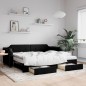 vidaXL Sofá cama nido con cajones tela negro 100x200 cm vidaXL Sofá cama nido con cajones tela negro 100x200 cm