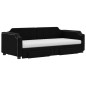 vidaXL Sofá cama nido con cajones tela negro 100x200 cm vidaXL Sofá cama nido con cajones tela negro 100x200 cm
