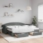 vidaXL Sofá cama nido con cajones tela gris oscuro 90x200 cm vidaXL Sofá cama nido con cajones tela gris oscuro 90x200 cm