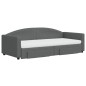 vidaXL Sofá cama nido con cajones tela gris oscuro 90x200 cm vidaXL Sofá cama nido con cajones tela gris oscuro 90x200 cm