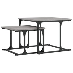 vidaXL Mesa de centro apilable 2 pzas madera ingeniería gris Sonoma
