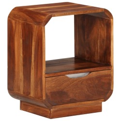vidaXL Mesita de noche con cajón de madera maciza sheesham 40x30x50 cm