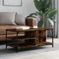 vidaXL Mesa de centro madera contrachapada roble ahumado 100x50x45 cm vidaXL Mesa de centro madera contrachapada roble ahumado 100x50x45 cm