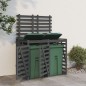 vidaXL Cobertizo doble para cubos de basura madera maciza de pino gris vidaXL Cobertizo doble para cubos de basura madera maciza de pino gris
