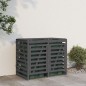 vidaXL Cobertizo doble para cubos de basura madera maciza de pino gris vidaXL Cobertizo doble para cubos de basura madera maciza de pino gris