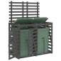 vidaXL Cobertizo doble para cubos de basura madera maciza de pino gris vidaXL Cobertizo doble para cubos de basura madera maciza de pino gris