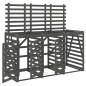 vidaXL Cobertizo triple para cubos de basura madera maciza pino gris vidaXL Cobertizo triple para cubos de basura madera maciza pino gris