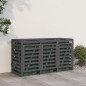 vidaXL Cobertizo triple para cubos de basura madera maciza pino gris vidaXL Cobertizo triple para cubos de basura madera maciza pino gris