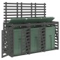 vidaXL Cobertizo triple para cubos de basura madera maciza pino gris vidaXL Cobertizo triple para cubos de basura madera maciza pino gris