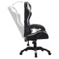 vidaXL Silla gaming con luces LED RGB cuero sintético blanco y negro vidaXL Silla gaming con luces LED RGB cuero sintético blanco y negro