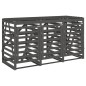 vidaXL Cobertizo triple para cubos de basura madera maciza pino gris vidaXL Cobertizo triple para cubos de basura madera maciza pino gris