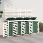 vidaXL Cobertizo cuádruple para cubos de basura madera de pino blanco vidaXL Cobertizo cuádruple para cubos de basura madera de pino blanco