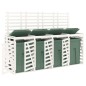 vidaXL Cobertizo cuádruple para cubos de basura madera de pino blanco vidaXL Cobertizo cuádruple para cubos de basura madera de pino blanco